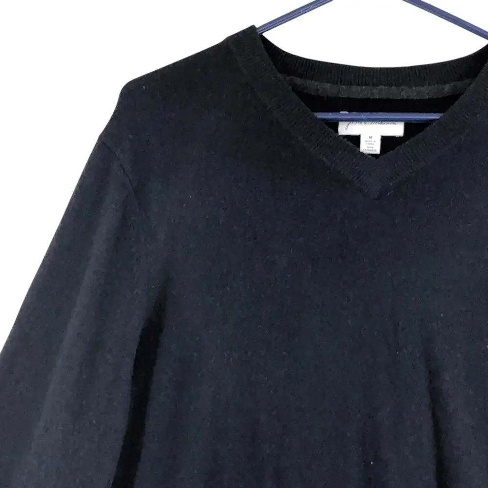 John W Nordstom Mens Size M Sweater Jumper V Neck 100% Cashmere Navy Blue